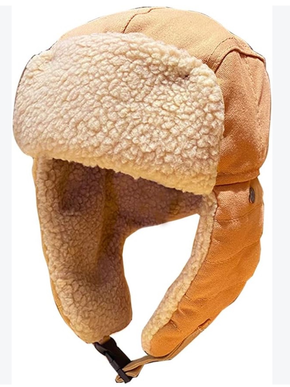 Trapper Hat in Tan & Cream